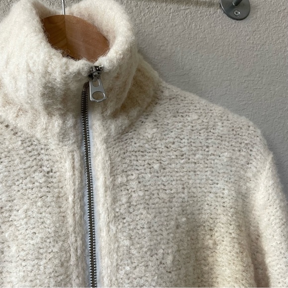 Wilfred Free Aritzia Cropped Zip-Up Marilyn Sweater Sz:XXS Cream - Picture 7 of 10